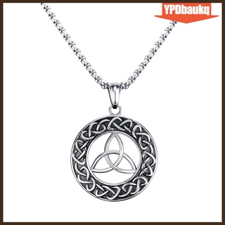 Gargantilla con pendiente de círculo Triquetra de nudo celta/collar de cadena de plata