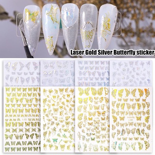 8 Sheets Butterfly Nail Stickers 3D Butterfly Nail Art Stickers Decals Nail Art Water Transfer Sticker