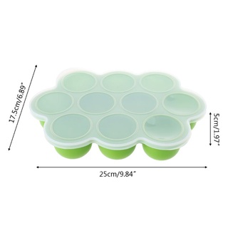 Be> 10 agujeros suplemento de bebé bandeja de alimentos de silicona huevo mordeduras molde Snack recipiente de hielo congelador con tapa (3)