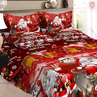Juego de ropa de cama Santa de navidad poliéster impreso en 3D fundas de edredón + 2 fundas de almohada + juego de sábanas de navidad, dormitorio, tamaño doble