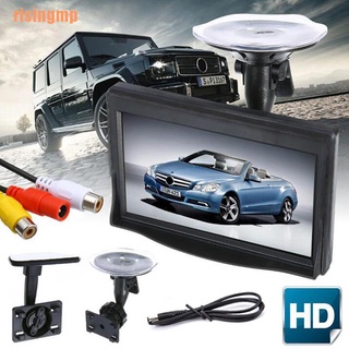 Risingmp¥~ Monitor de pantalla HD de 5 pulgadas para cámara de estacionamiento retrovisor de coche