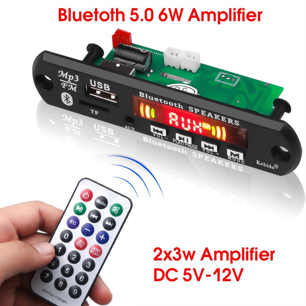 bluetooth 5.0 mp3 placa decodificadora 12v coche módulo de radio fm adaptador de audio manos libres con mando a distancia