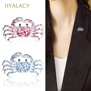 HYALACY Fashion Diamond Pin For Women Gifts Animal Badge Crab Brooch The Exposed Clasp Flash Drilling Collar Accessories Corsage Jewelry Gift Alloy Jewelry Denim Jackets Lapel Pin/Multicolor