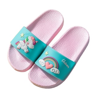 unicornio zapatillas para niño niña de dibujos animados arco iris zapatos de verano niño chanclas bebé interior zapatillas playa natación zapatilla