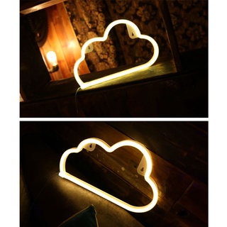 Com* luz LED en forma de nube/luna creativa para colgar en la pared adornos lámpara de noche USB batería caso doble propósito decoración del hogar luz (3)