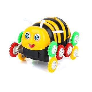 sprenkel colorido coche de juguete eléctrico vehículos de juguete tumbling coche regalo 360 grados niño de dibujos animados divertido abeja animal modelo de juguete/multicolor (6)