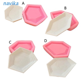 Nav - moldes de bandeja de resina de silicona Irregular, hexagonales, posavasos, bandeja, moldes de resina