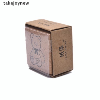 [takejoynew] lindos animales osos decoración sello de madera sellos de goma scrapbooking papelería