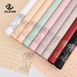 Chinese Valentine&#39;s Day New Cynthia French Romantic English Waterproof Wrap Paper Valentine&#39;s Day Rose Flower Bundle Wrapping Paper