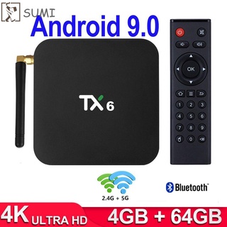 Sumi Tx6 2.4g/5g reproductor multimedia Dual Wifi 3d 4k 4gb 64gb Android 9.0 Set Top Box Caixa Smart Tv