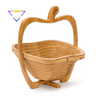cesta de madera plegable de manzanas en forma de cocina frutas vegetales cesta de almacenamiento titular de herramientas de almacenamiento de cocina decoración centro de mesa