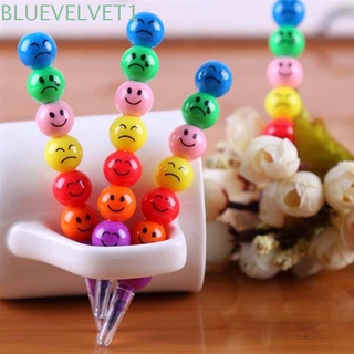 Bluevelvet1 juego De lápices De color sonriente cara/7 colores/útiles escolares/dibujos animados
