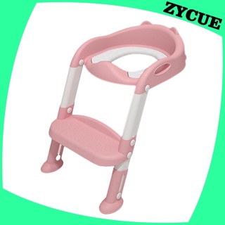 [ZYCUE] Asiento de inodoro plegable para niños, ajustable, antideslizante, suave, con taburete de plástico, silla para orinar