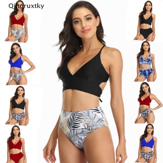 [qingruxtky] Bikini Women 2021 Sexy Swimwear Push Up Swimsuit Printed high waist multi - col [HOT]