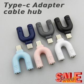 type-c Two u adapter cable hub For HUAWEI XIAOMI 3.5mm Microphone Earphone computer mobile phone audio
