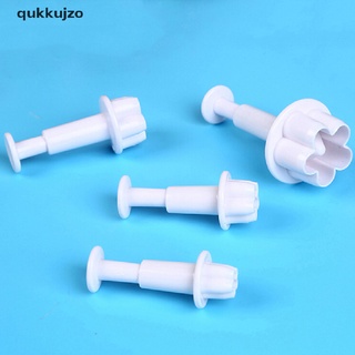 [qukk] 4 unids/set diy molde para hornear forma de flor 3d cortador de galletas moldes de galletas herramienta de cocina 458co