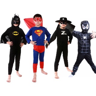 niños superman murciélago spiderman cosplay disfraz de halloween conjuntos de disfraces
