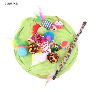 cupuka 21pc/set pet kit plegable túnel gato juguete divertido canal pluma bolas forma de ratones co
