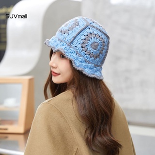 [SU] Hilado de lana de punto sombrero de las mujeres hueco suave sombrero de punto diseño de Crimping para exteriores (3)
