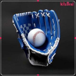 Kllzoral guante De béisbol Azul práctico deportivo al aire libre Softball grueso Pvc Catcher Thwrower tamaño equipo 10.5/11.5/12.5 derecho for