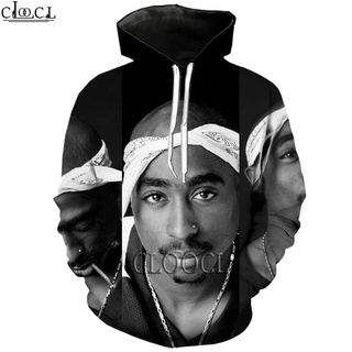 Cloocl rapero Tupac Amaru Shakur 2pac moda Streetwear con capucha impresión 3D hombres mujeres Hip Hop chándal Tops Casual todo-partido sudadera con capucha