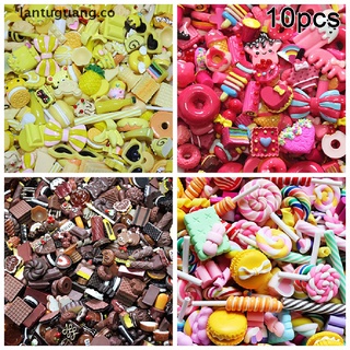 [lantuguang] 10pcs mini juguete de comida pastel galletas donuts miniatura teléfono móvil accesorios [co] (1)