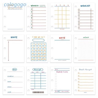 COLO 60 Hojas 60x80mm Mini 3 Agujeros Hoja Suelta Carpeta Cuaderno Página Interior Para Planificador