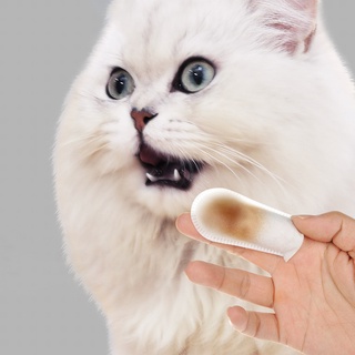 [ag] 50 unids/caja perro gato cachorro dental dientes oral cuidado de limpieza toallitas húmedas suministros para mascotas (1)
