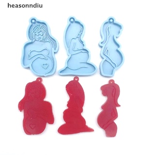 Heasonndiu 3 Unids/SET Brillante Lactancia Materna Madre Bebé Molde De Silicona DIY Joyería Llavero CO