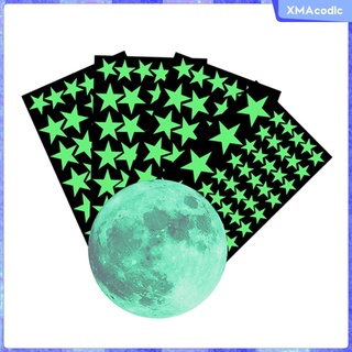 5 pegatinas luminosas para niños y bebés, estrellas de luna, niños, decoración de dormitorio