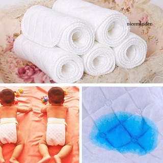 Nice_10Pcs reutilizables bebé bebé Super pañales insertar 3 capas de algodón pañales forros (4)