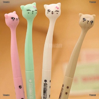 <yuwan> 4 pzs bolígrafo de tinta de gel negro lindo kawaii/bolígrafo/color coreano/gato/color aleatorio