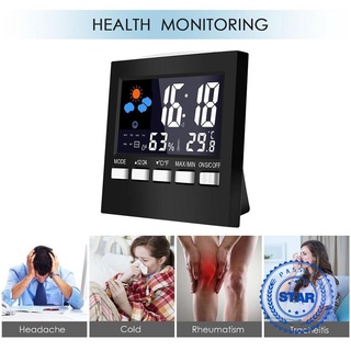 Termómetro Digital Lcd Medidor De humedad higrómetro Temperatura Despertador habitación R9R7