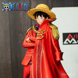 One Piece20Anniversary Cloak Red Clothes Luffy Hand Office Doll Model Cartoon Surrounding Secondary Decoration Gift