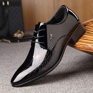 zapatos formales de hombre casual cuero pu negocios casual encaje hasta zapatos de boda