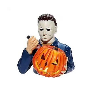 [nuevo] nueva estatua de personaje de película de terror para halloween, resina luminosa, decoración de calabaza, jardín
