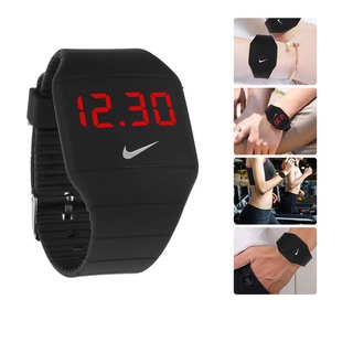 reloj de pulsera digital deportivo nike con goma led para estudiantes unisex