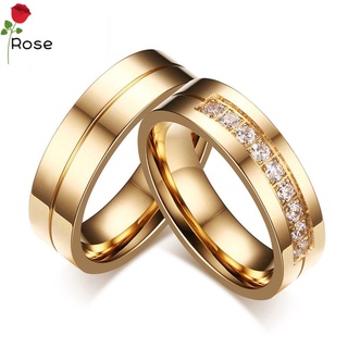 Rf nueva Moda Amor parejas mujeres hombres Aaa anillo Wedding Band chapado en oro 18k