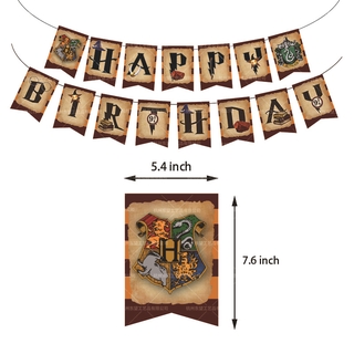 Harry Potter tema fiesta de cumpleaños decoración conjunto bandera torta Topper globo niños bebé fiesta de cumpleaños necesidades mago sombrero Glasse regalo (3)