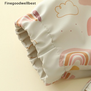 fbco bebé niño manga larga bufanda impermeable arte smock alimentación babero delantal bolsillo caliente (5)