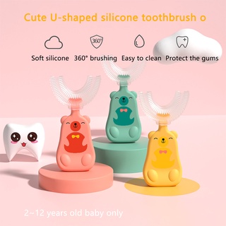 cepillo de dientes en forma de u de 360 grados para niños de 2 a 6 a 12 años