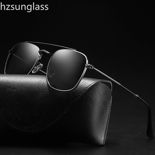 gafas de sol polarizadas de metal para mujer/lentes clásicos retro cuadrados para hombre/lentes de doble haz uv400/lentes de sol para mujer al aire libre