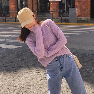 New Autumn Women Korean Knitwear Short Cardigan Long Sleeve Tops Loose Student Small Thin Sweater Jacket Top