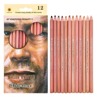 12 lápices de Pastel de tono de piel suave de 4 mm núcleo Premier lápices de colores para artista dibujo boceto retrato conjunto