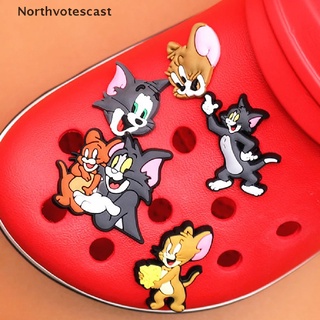 Charms Northvotescast 10 Piezas De PVC De Dibujos Animados Zapatos Encantos Tom Y Jerry Gato Ratón Zapato Decoraciones NVC Nuevo (1)