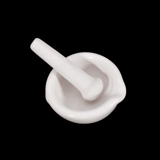 [12] 6 ml mortero de porcelana y mezcla de plagas de molienda tazón Set - blanco