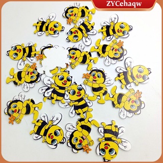 10 pares de adornos en forma de abeja de madera para decoración scrapbooking