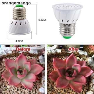 orangemango e27 led grow lamp luz de planta 48/60/80led luz para plantas vegetales crecimiento co