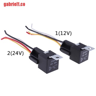 【gabriel1】1 Pair 12v 24v 40a auto automotive relay socket 40 amp relay &