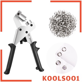 [KOOLSOO1] Juego de alicates de ojales, alicates de perforación de ojales con 500 ojales de Metal, Kit de herramientas para cinturón de ropa de cuero (5)